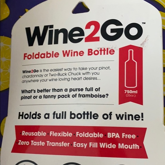 Wine 2 Go - Foldable Wine Bottle -750ml - Picture 4 of 6